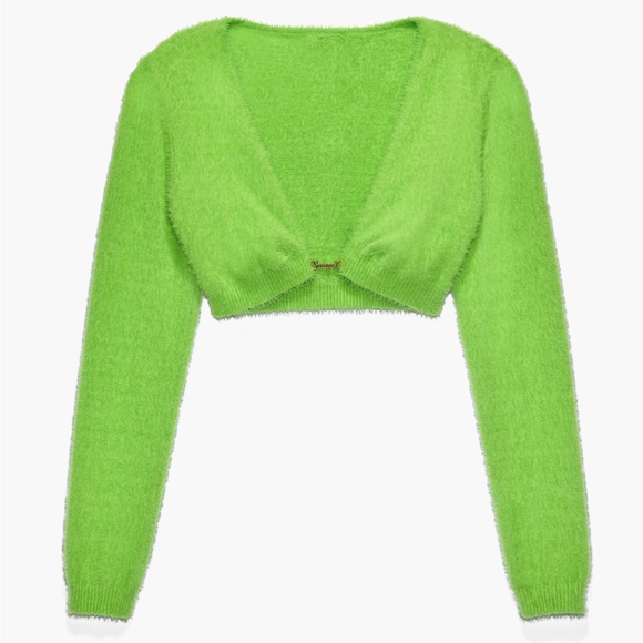 Bright green crop sweater! Super cozy! Brand new with tags. - Picture 2 of 3
